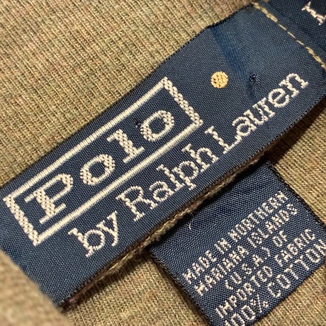 MADE IN Northern Mariana Islands製 80s～90s Polo by Ralph Lauren タートルネックコットンカットソー オリーブ Lサイズ