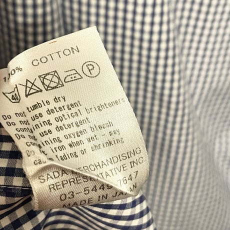MADE IN JAPAN製 Maker's Shirt 鎌倉 長袖クレリックギンガムチェックシャツ ブルー 41-83サイズ