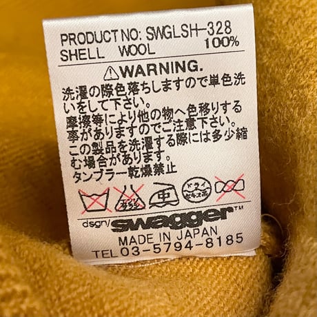 MADE IN JAPAN製 SWAGGER Vネックウールセーター マスタード Mサイズ