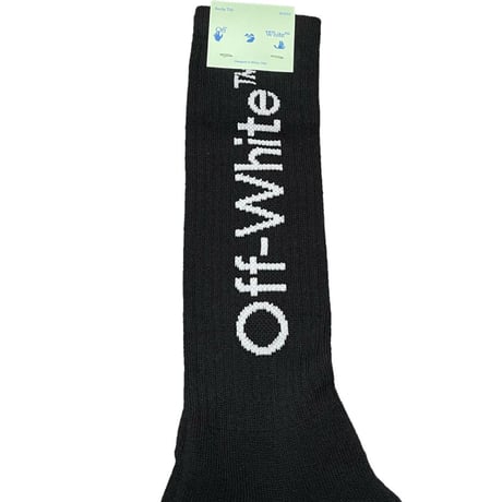 ★新品★ MADE IN ITALY製 2021-22FW OFF-WHITE ソックス DIAG MID LENGHT SOCKS BLACK WHITE OMRA001F21KNI0031001