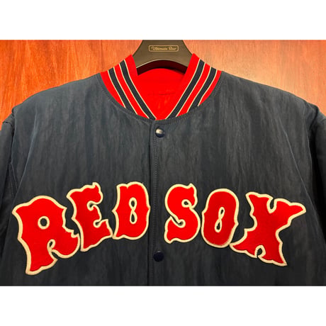 レア MADE IN USA製 90s Diamond COLLECTION BY STARTER × MLB BOSTON RED SOX 中綿入り ナイロンスタジアムジャケット ネイビー Mサイズ