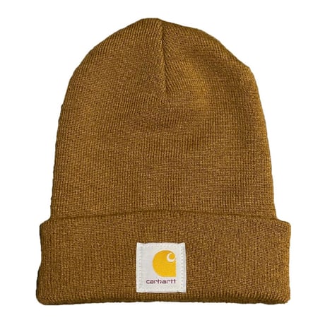 MADE IN USA製 Carhartt アクリルニット帽 ブラウンダック Fサイズ