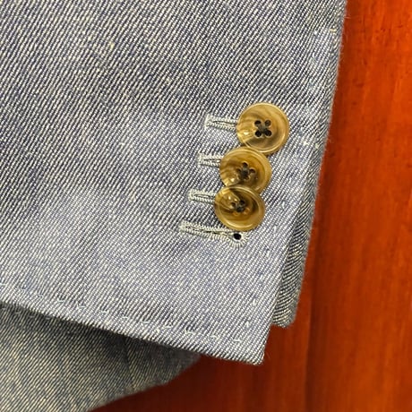 MADE IN ITALY製 Lanerie Agnona 生地使用 MADE IN JAPAN製 Sartoria KATSU ダブルテーラードジャケット ライトブルー