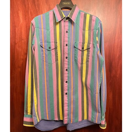 ヴィンテージ 総柄 ウエスタンシャツ 薔薇 ネイティブ 長袖 黒 紫 オルテガ 5605ddae1c70728c4b6960ae542be5