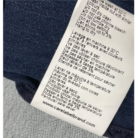 タグ付き Care label デニムダブルテーラードジャケット インディゴ Mサイズ