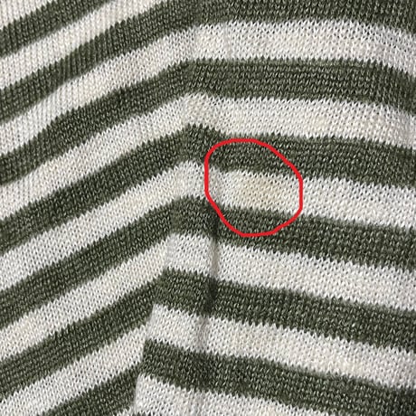 ▲訳あり商品▲ MADE IN ITALY製 BARENA ボーダー柄カーディガン オリーブ Mサイズ