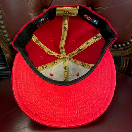 激レア MADE IN USA製 NEW ERA × NEW YORK YANKEES 59FIFTY AT 50 50周年記念モデル ウールベースボールキャップ レッド 7-1/2 59.6cm