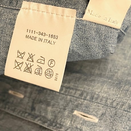 【UNITED ARROWS取り扱い】MADE IN ITALY製 Salvatore Piccolo 長袖コットンリネンシャンブレーシャツ ライトインディゴ Sサイズ