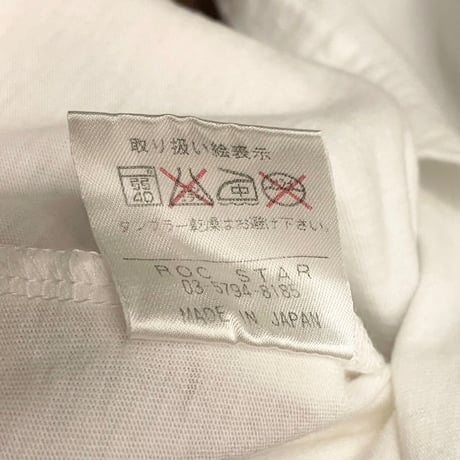 MADE IN JAPAN製 ROCSTAR 無地ショートスリーブTシャツ ホワイト Lサイズ