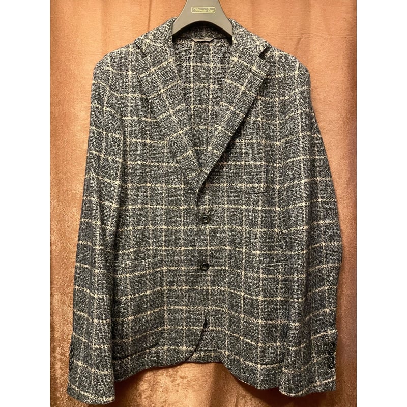 MADE IN BULGARIA製 MANUEL RITZ ブロックチェック柄コットンウールテ