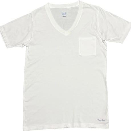▲訳あり商品▲ 【ユナイテッドアローズ取り扱い】MADE IN USA製 steven alan ポケット付きVネックTシャツ ホワイト Mサイズ