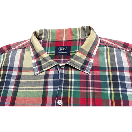MADE IN JAPAN製 SAVE KHAKI UNITED 半袖チェック柄シャツ マルチカラー Sサイズ