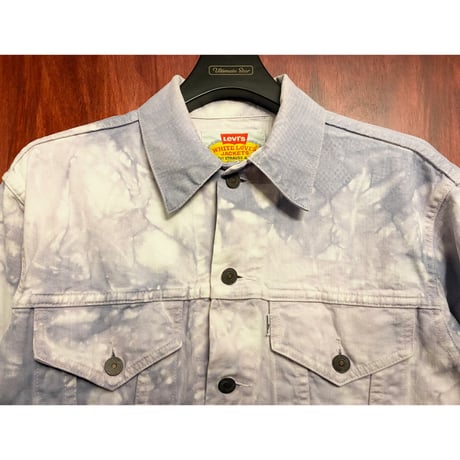 レア MADE IN HONG KONG製 90s Levi's WHITE Levi's JACKETS タイダイ染め デニムジャケット ホワイト×パープル 40サイズ