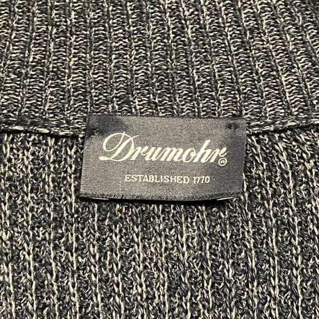 MADE IN ITALY製 Drumohr テーラードジャケット型 リネンニットカーディガン ネイビー 50サイズ