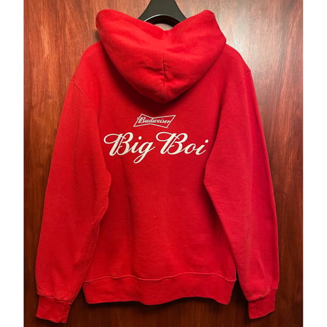 激レア Budweiser × Big Boi コラボレーション フルジップパーカー RUSSELL ATHLETICボディ レッド Mサイズ