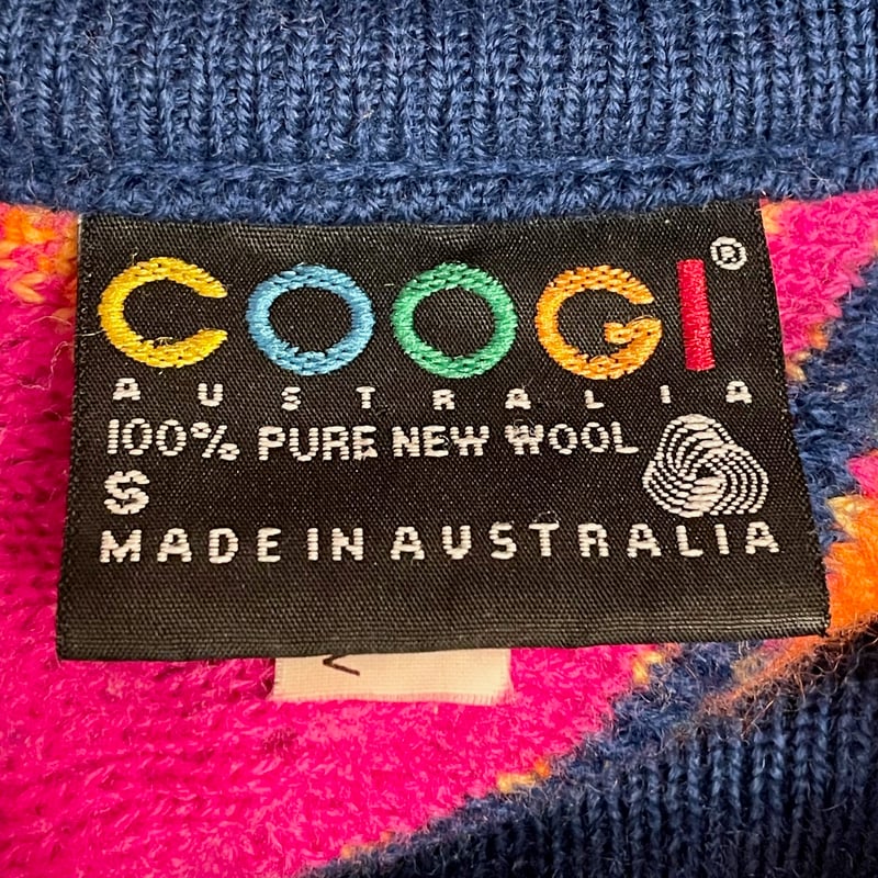 MADE IN AUSTRALIA製 COOGI 3Dニットウールセーター マルチカラー Sサ