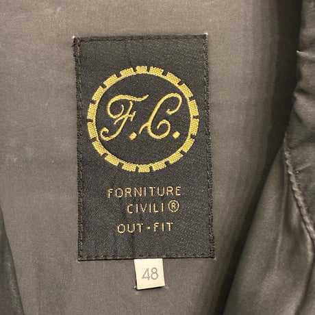 【SHIPS 取り扱い】 MADE IN ITALY製 FORNITURE CIVILI ナイロンライダースジャケット チャコールグレー 48サイズ
