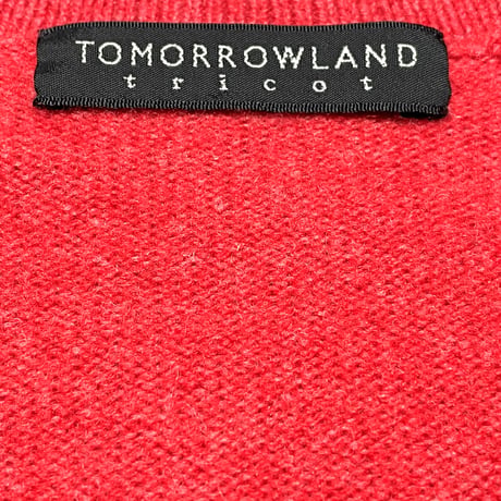 TOMORROWLAND tricot ウールVネックセーター レッド Lサイズ