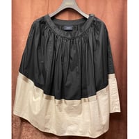 ARMANI JEANS 切り替えツートンカラーギャザースカート ブラック×ベージュ 40サイズ