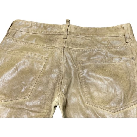 MADE IN ITALY製 DSQUARED2 コーティング加工コットンパンツ ベージュ 46サイズ