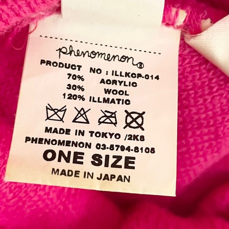 MADE IN JAPAN製 PHENOMENON 2008年モデル つば付きニット帽 ピンク Fサイズ