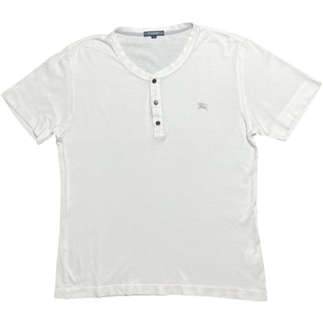 MADE IN JAPAN製 BURBERRY LONDON ヘンリーネックTシャツ ホワイト Lサイズ
