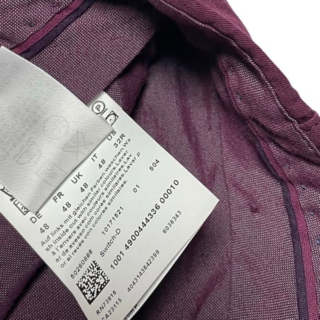MADE IN ROMANIA製 HUGO BOSS コットンカラースラックス ワイン 48サイズ