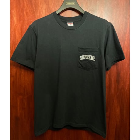 レア MADE IN USA製 Supreme × '47 × NFL Raiders 2019SS コラボレーションモデル 胸ポケット付きバックプリントTシャツ ブラック Sサイズ