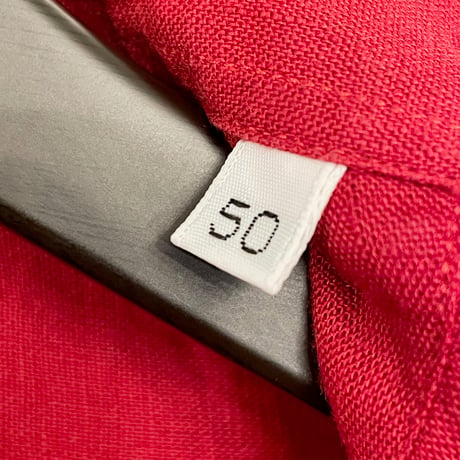 MADE IN ITALY製 Viadeste 半袖リネンシャツ レッド 50サイズ