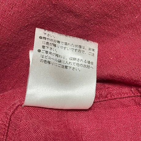 ☆タグ付き新古品☆ MADE IN JAPAN製 ESTNATION 長袖リネンシャツ ワイン Lサイズ