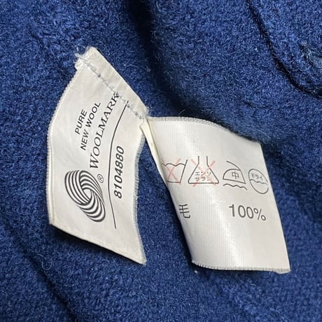 UNITED ARROWS BLUE LABEL フルジップウールカーディガン ネイビー Lサイズ