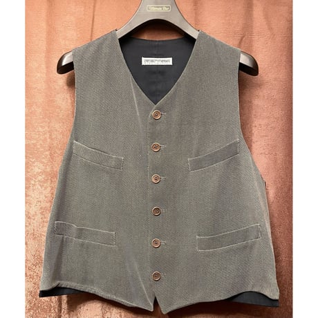 MADE IN ITALY製 EMPORIO ARMANI ジレベスト グレー×ネイビー