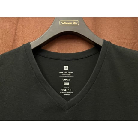 MADE IN JAPAN製 SWAGGER BLACK PLATINUM × GUNZE VネックTシャツ ブラック Mサイズ
