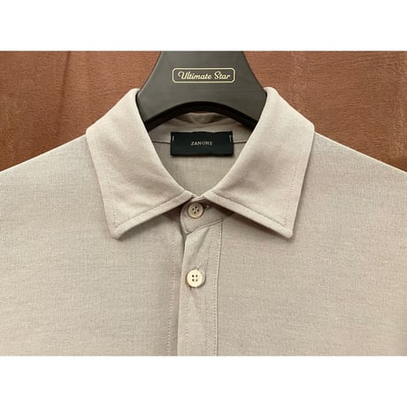 ▲訳あり商品▲ MADE IN ITALY製 ZANONE ICE COTTON 長袖ニットシャツ グレージュ