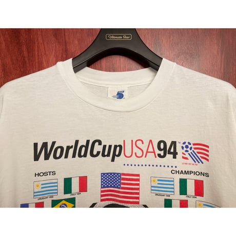 激レア MADE IN USA製 90s 公式ライセンス品 HIGH5 1994 FIFA WORLD CUP USA Hanes HEAVYWEIGHTボディ プリントTシャツ Lサイズ