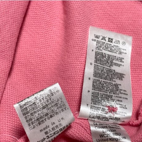MADE IN ENGLAND製 FRED PERRY 襟ライン半袖鹿の子ポロシャツ ピンク 36サイズ