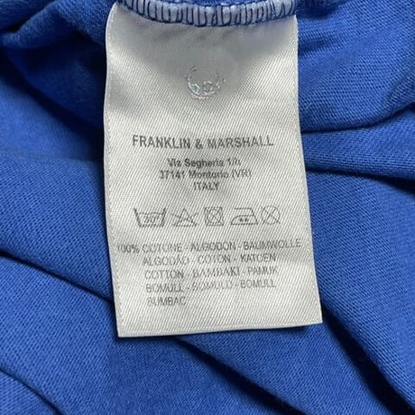 MADE IN ITALY製 FRANKLIN MARSHALL Classic 半袖Tシャツ ブルー Sサイズ