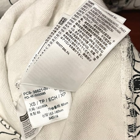 Levi's × PEANUTS SNOOPY 2020年コラボレーションモデル 総柄プルオーバーパーカー ホワイト XSサイズ