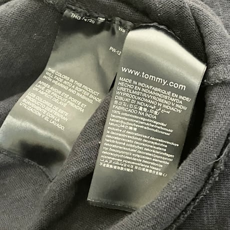 HILFIGER DENIM 総柄Tシャツ ネイビー Lサイズ