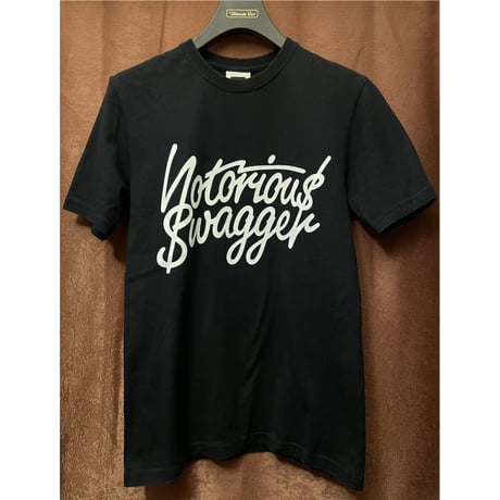 MADE IN JAPAN製 SWAGGER notoriou$ $wagger プリントTシャツ ブラック Sサイズ