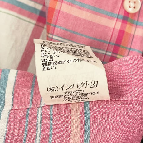 Ralph Lauren 半袖チェック柄ボタンダウンシャツ マルチカラー LLサイズ