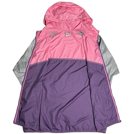 NIKE フルジップナイロンパーカー ピンク×パープル XLサイズ