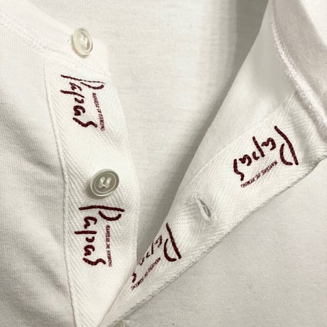 MADE IN JAPAN製 Papas ヘンリーネックTシャツ ホワイト M/48サイズ