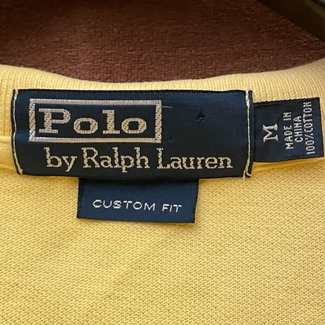 Polo by Ralph Lauren ダメージ加工半袖鹿の子ポロシャツ イエロー Mサイズ