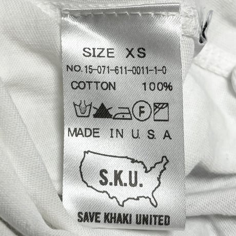 【JOURNAL STANDARD取り扱い】MADE IN USA製 SAVE KHAKI UNITED ヘンリーネックTシャツ ホワイト XSサイズ