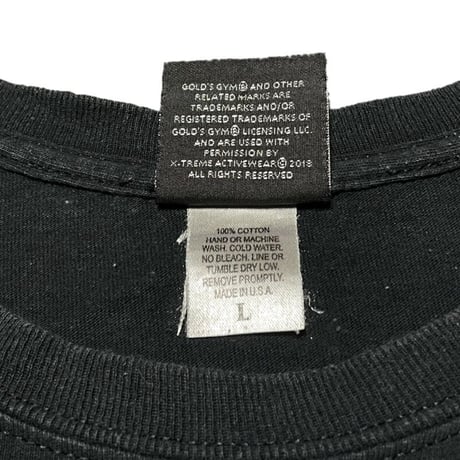 MADE IN USA製 GOLD'S GYM 半袖Tシャツ ブラック Lサイズ