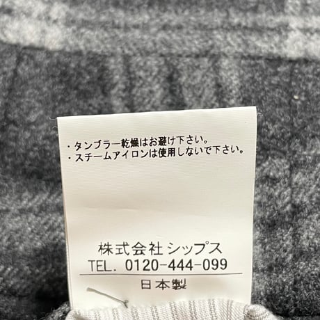 MADE IN JAPAN製 SHIPS VITALE BARBERIS CANONICO SUPER 100's チェック柄ウールスラックス グレー 42サイズ