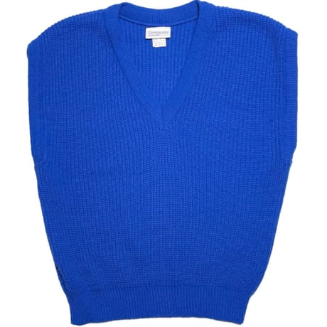MADE IN USA製 Contemporary Casuals Vネックニットベスト ブルー Mサイズ