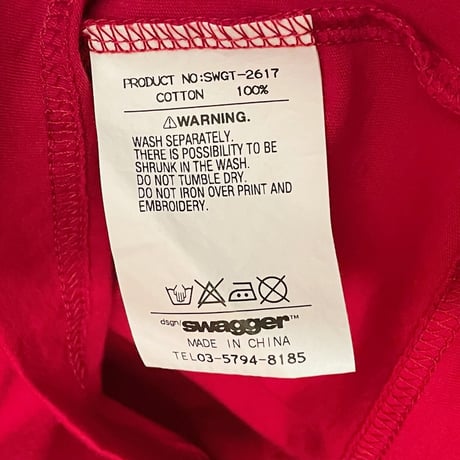 SWAGGER クルーネックTシャツ レッド XLサイズ