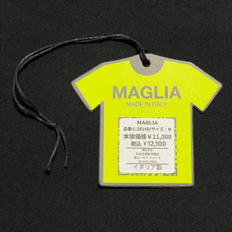 ★新品★ MADE IN ITALY製 MAGLIA 2025年SSモデル L-2814B ロゴプリントクルーネック長袖Tシャツ ブラック S～XLサイズ